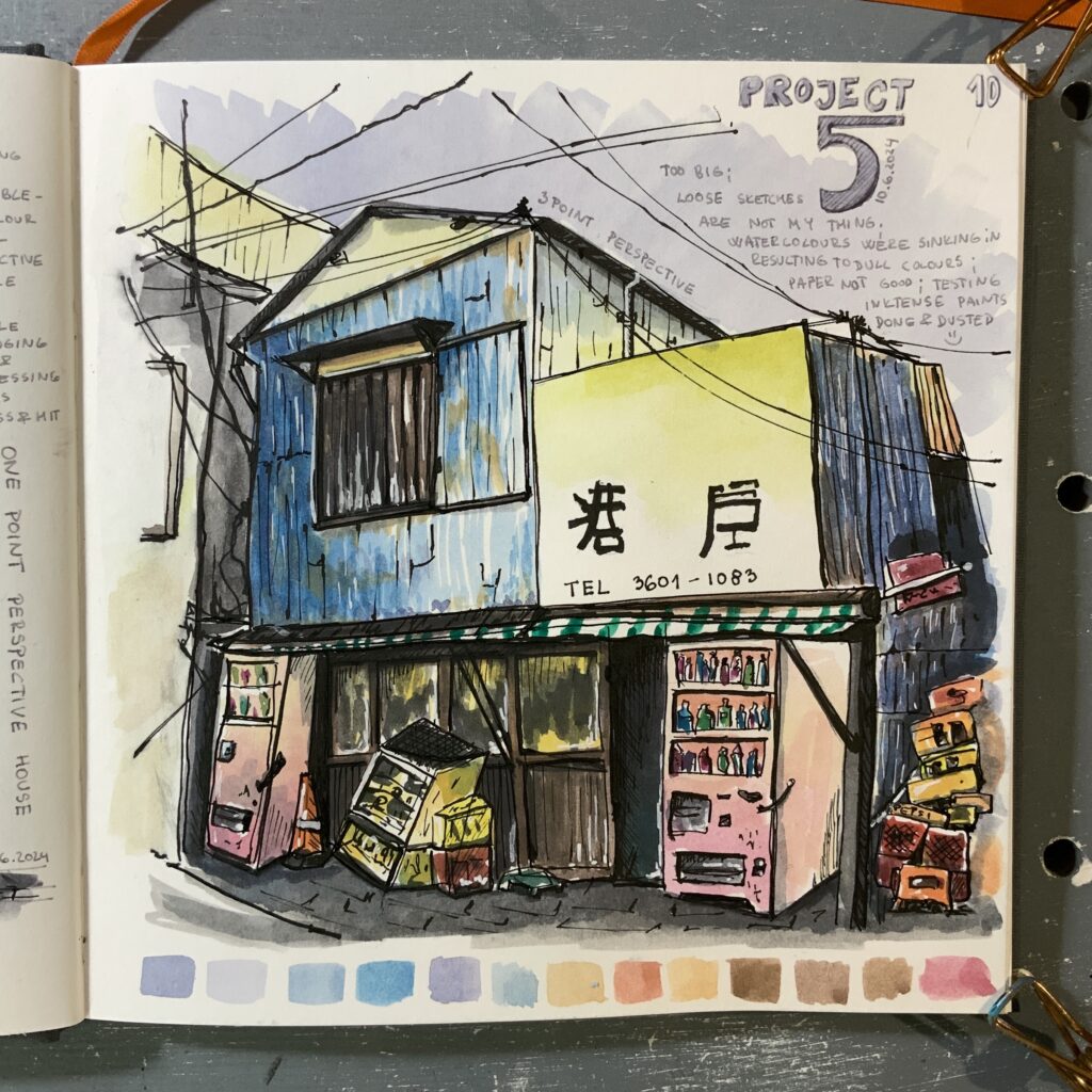 sketch of building in tokyo